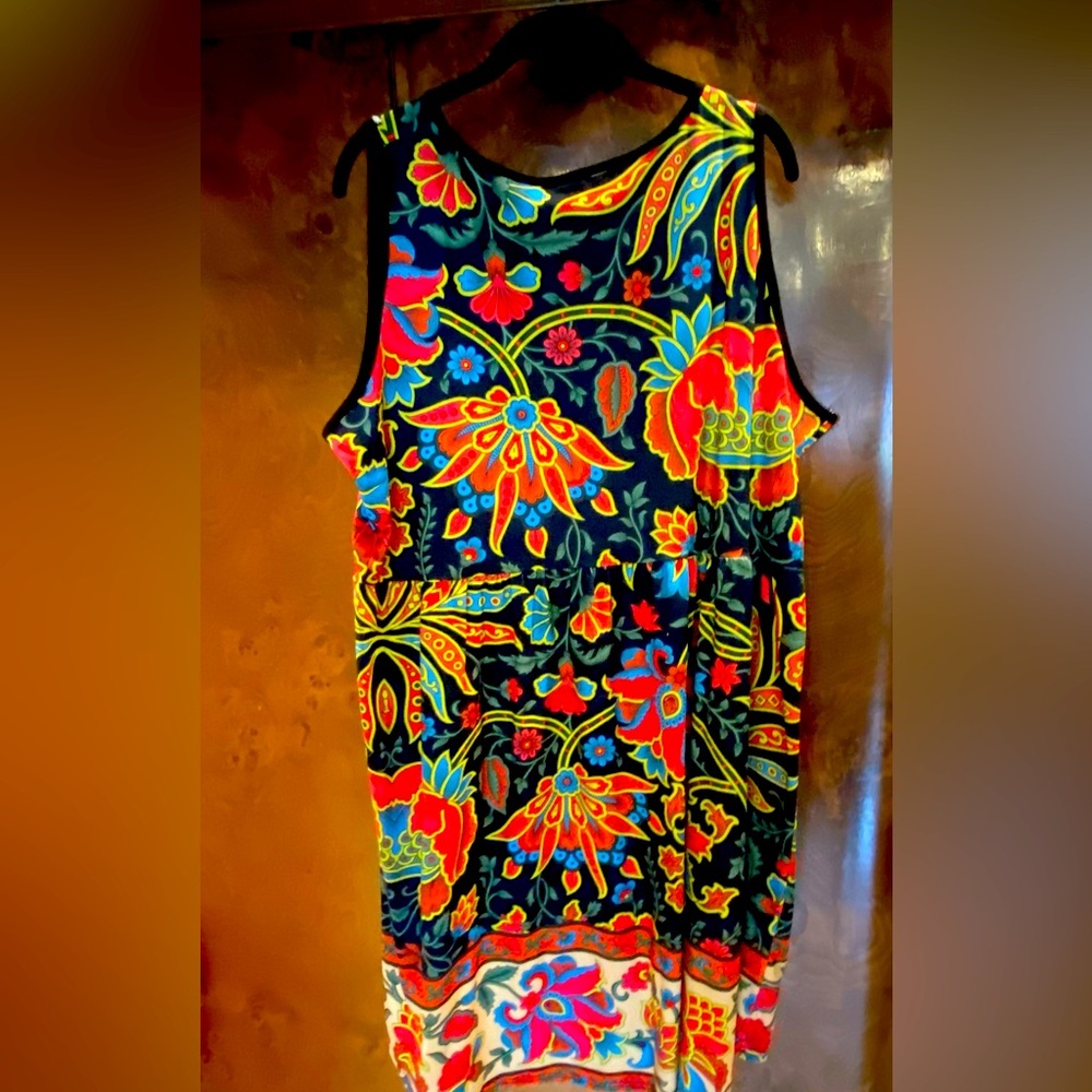 Colorful Floral Sleeveless Mini Dress